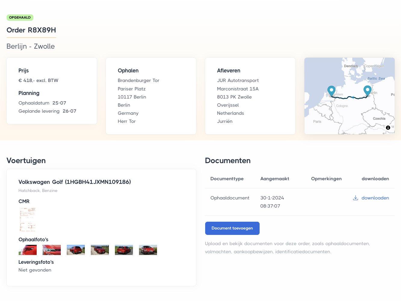 JUR Autotransport order